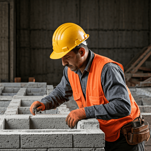 Construction engineer reviewing plans at site